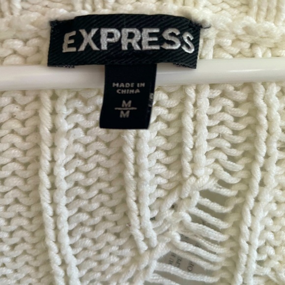 Express Distressed V-neck Asymmetrical high-low Sweater Size M - Picture 8 of 11